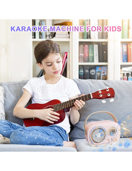 Mini Máquina de Karaoke Aresrora C20 Plus Rosa Bluetooth