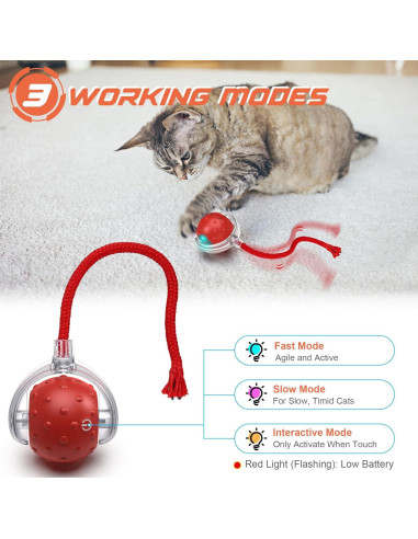 Juguete Interactivo para Gatos IOKHEIRA Bola Eléctrica Recargable