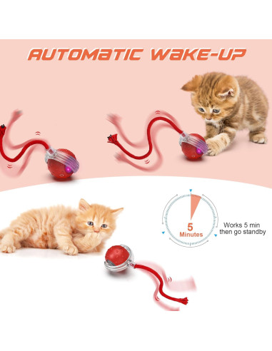 Juguete Interactivo para Gatos IOKHEIRA Bola Eléctrica Recargable