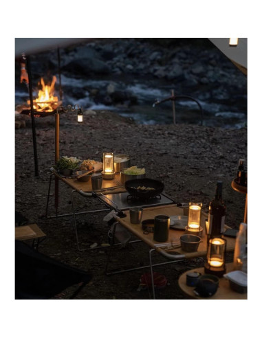 Lámpara de Mesa LED Recargable HAPYGI Plata 3 Colores