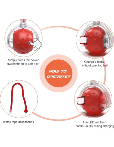 Juguete Interactivo para Gatos IOKHEIRA Bola Eléctrica Recargable