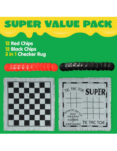 Juego de Mesa 3 en 1 Damas Gigantes JOYIN 24 Fichas 2