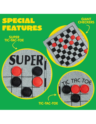 Juego de Mesa 3 en 1 Damas Gigantes JOYIN 24 Fichas