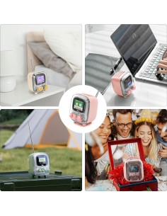 Divoom Tiivoo-2 Altavoz Bluetooth Retro Rosa con Radio FM 2