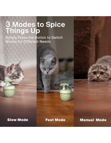 Juguete láser automático para gatos OFFBEATISM verde 360