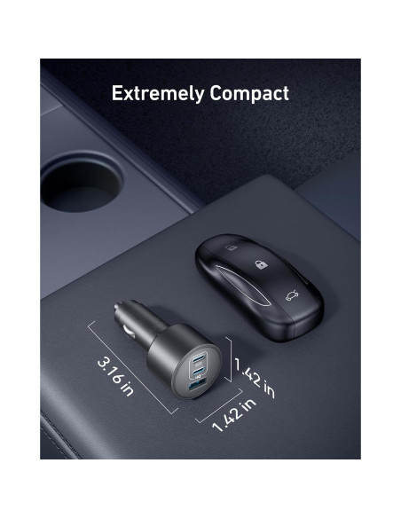 Cargador de coche Anker 167.5W 3 Puertos USB-C Rápido Cargador de coche Anker 167.5W 3 Puertos USB-C Rápido