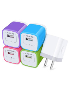 Cargador USB AILKIN 1A 5 Puertos Multicolor Carga Rápida