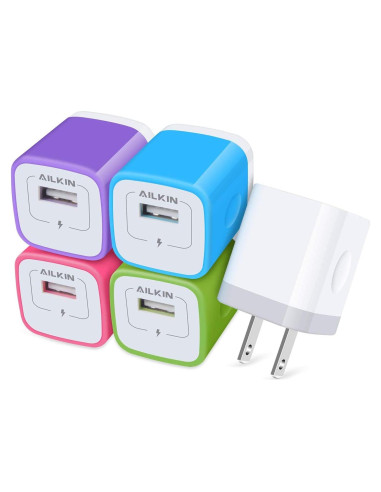 Cargador USB AILKIN 1A 5 Puertos Multicolor Carga Rápida