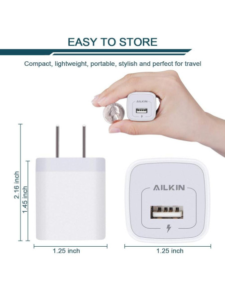 Cargador USB AILKIN 1A 5 Puertos Multicolor Carga Rápida