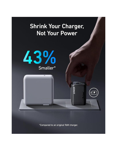 Cargador Anker Prime 100W USB-C GaN, 3 Puertos Rápidos