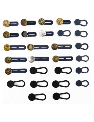 28 Extensores de Botones para Jeans Sin Coser Siutaga