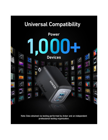 Cargador Anker Prime 100W USB-C GaN, 3 Puertos Rápidos