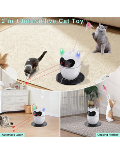 Juguete Automático para Gatos TBTeek 2 en 1 con Control Remoto 2