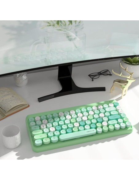 Teclado Bluetooth Portátil KKT 84 Teclas Colorido Verde