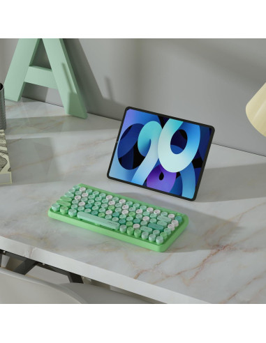 Teclado Bluetooth Portátil KKT 84 Teclas Colorido Verde