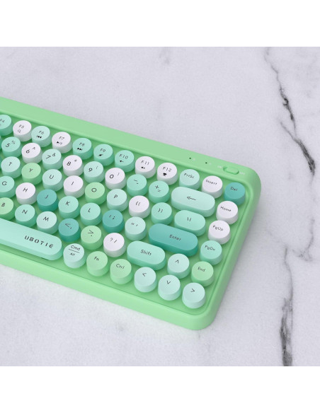 Teclado Bluetooth Portátil KKT 84 Teclas Colorido Verde