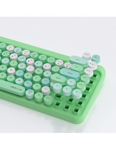 Teclado Bluetooth Portátil KKT 84 Teclas Colorido Verde