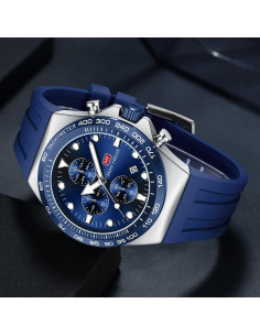 Reloj de Pulsera Mini Focus MF0488G Casual Hombre Azul-Plata 2