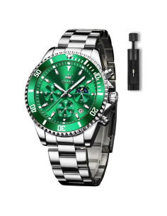 Reloj de Hombre OLEVS Analógico Acero Inoxidable Verde