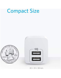 Cargador de Pared Anker 2-Pack USB A 12W Blanco Compacto 2