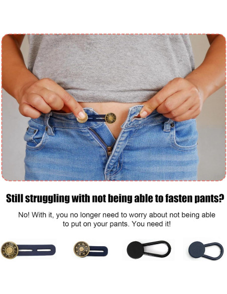 28 Extensores de Botones para Jeans Sin Coser Siutaga