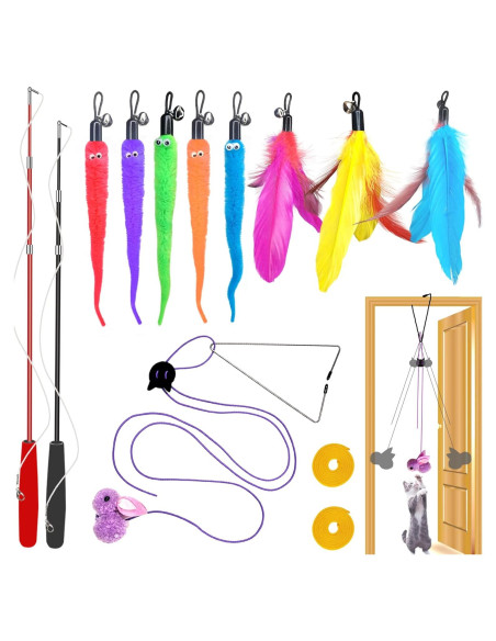 Juguetes Interactivos para Gatos ZPH - Varita Retráctil y Teasers Juguetes Interactivos para Gatos ZPH - Varita Retráctil y Teasers