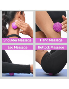 Pelota de Fascia New Guider 5cm para Masaje Muscular Púrpura 2