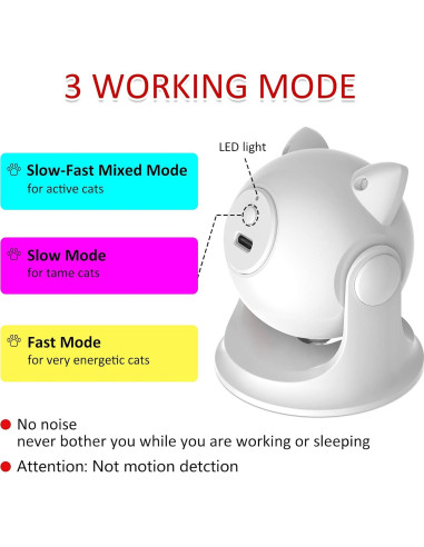 Juguete Interactivo de Láser para Gatos LEPLE P32 Blanco