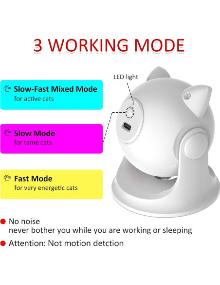 Juguete Interactivo de Láser para Gatos LEPLE P32 Blanco