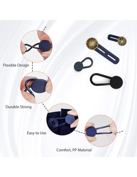 28 Extensores de Botones para Jeans Sin Coser Siutaga