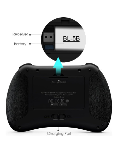 Teclado Mini Inalámbrico Reiie H9+ con Touchpad y LED