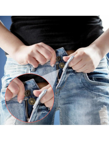 28 Extensores de Botones para Jeans Sin Coser Siutaga