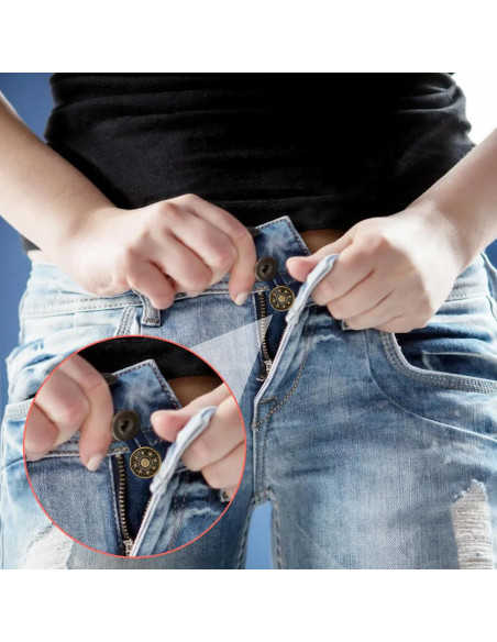 28 Extensores de Botones para Jeans Sin Coser Siutaga