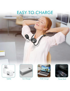 Ventilador de Cuello Portátil COMLIFE HF340 360 Ajustable 2