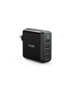 Cargador USB Anker PowerPort 4 de 40W y 4 Puertos Plegable
