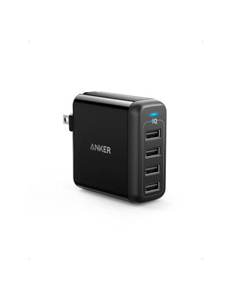 Cargador USB Anker PowerPort 4 de 40W y 4 Puertos Plegable