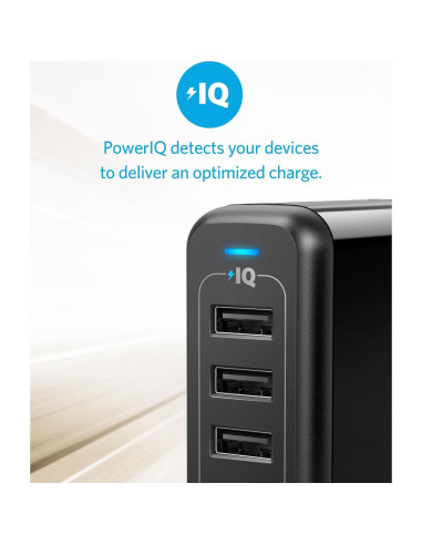 Cargador USB Anker PowerPort 4 de 40W y 4 Puertos Plegable