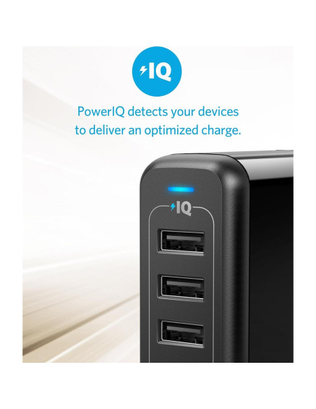 Cargador USB Anker PowerPort 4 de 40W y 4 Puertos Plegable