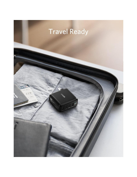 Cargador USB Anker PowerPort 4 de 40W y 4 Puertos Plegable