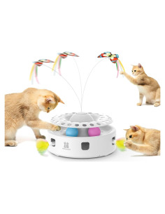Juguete Interactivo para Gatos Potaroma 3 en 1 USB Blanco