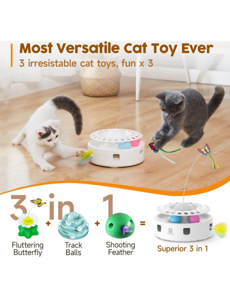 Juguete Interactivo para Gatos Potaroma 3 en 1 USB Blanco Juguete Interactivo para Gatos Potaroma 3 en 1 USB Blanco