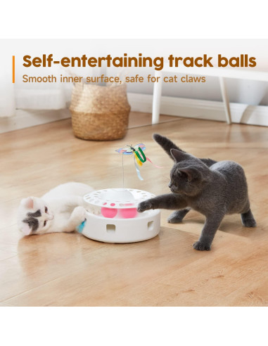 Juguete Interactivo para Gatos Potaroma 3 en 1 USB Blanco
