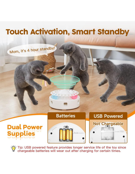 Juguete Interactivo para Gatos Potaroma 3 en 1 USB Blanco Juguete Interactivo para Gatos Potaroma 3 en 1 USB Blanco