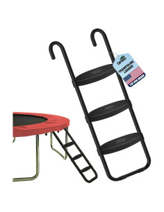 Escalera de Trampolín Eurmax 3 Pasos Acero 99.79 kg Negra