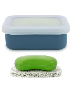 Estuche de Jabón de Viaje HAYSNA Azul Silicona a Prueba de Fugas