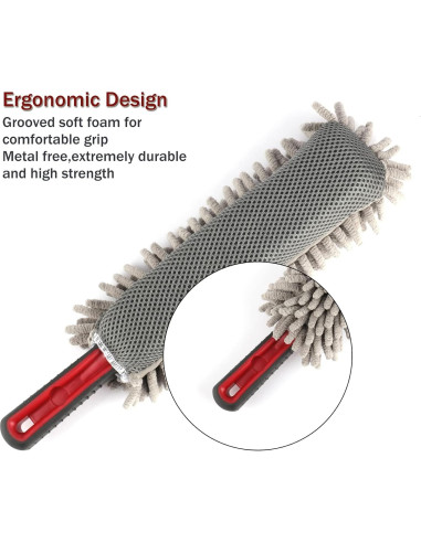 Duster Mini Amiss de Microfibra para Auto y Hogar - Gris