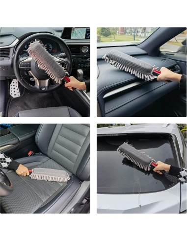 Duster Mini Amiss de Microfibra para Auto y Hogar - Gris