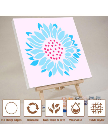 20 Plantillas Reutilizables de Flores 7.62 cm Resflyar