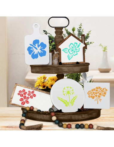 20 Plantillas Reutilizables de Flores 7.62 cm Resflyar