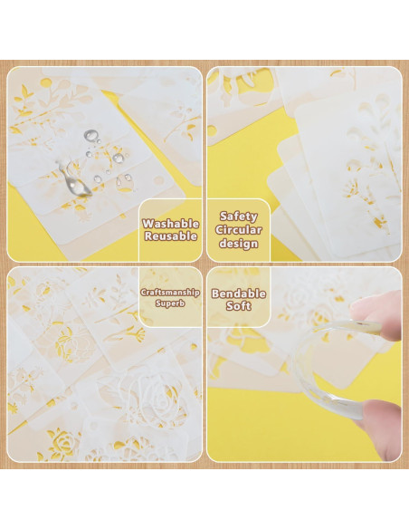 20 Plantillas Reutilizables de Flores 7.62 cm Resflyar 20 Plantillas Reutilizables de Flores 7.62 cm Resflyar